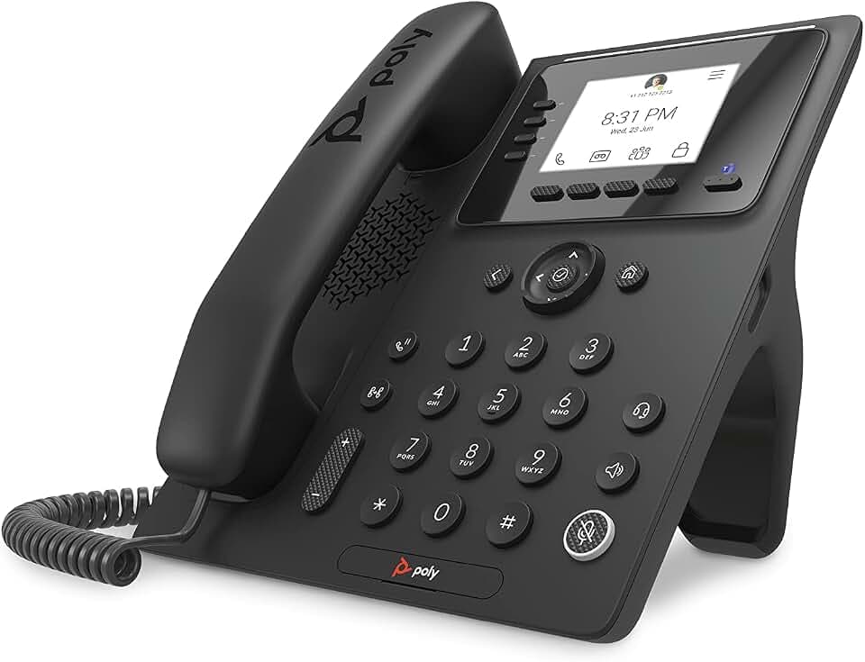 Poly CCX 350 Microsoft Teams integriertes IP-Telefon (Plantronics + Polycom) – blockiert Hintergrundgeräusche – traditionelles Zifferblatt-Erlebnis – Freisprechfunktion – Microsoft Teams Zertifiziert