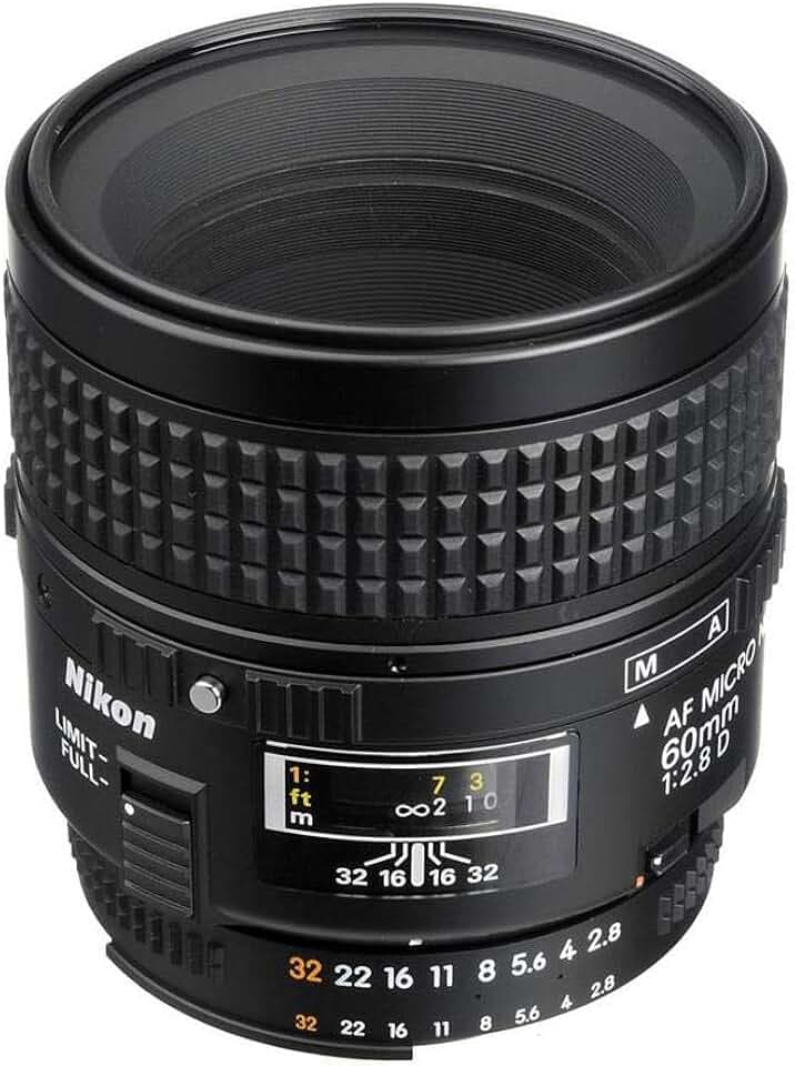 Nikon 1987 AF Micro-NIKKOR 60mm f/2.8D Lens for DSLR Cameras, Black