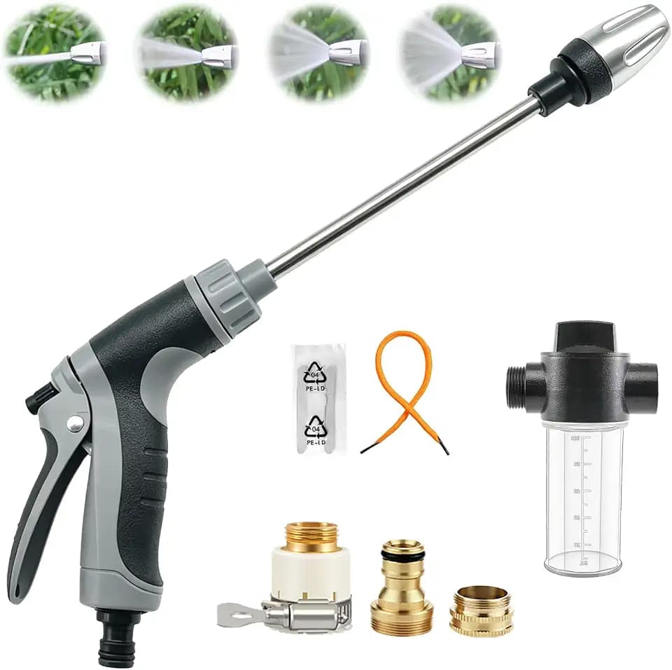 Hose Hawk Pro Pressure Washer Gun, High Pressure Hose Nozzle with 4 Spray Modes, Adjustable Handheld Pressure Washer Nozzle for Garden Hose, Watering Sprayer for Cleaning Yard Patio Car Pets (A)