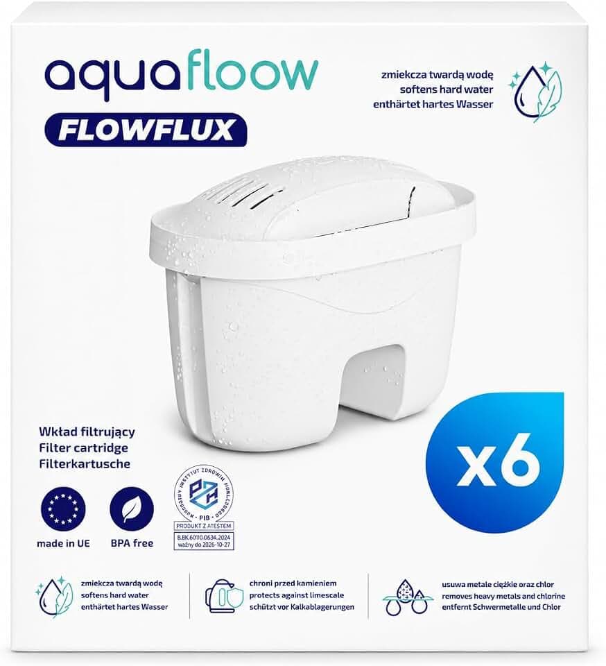 Aquafloow Wasserfilter Kartuschen 6 Stück für Laica Bi-Flux Brita