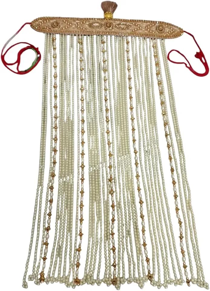 The Great Indian Store Handmade Pearl Stone & Studded Sehra For Men/Groom Or Special Occasions Pack of 1