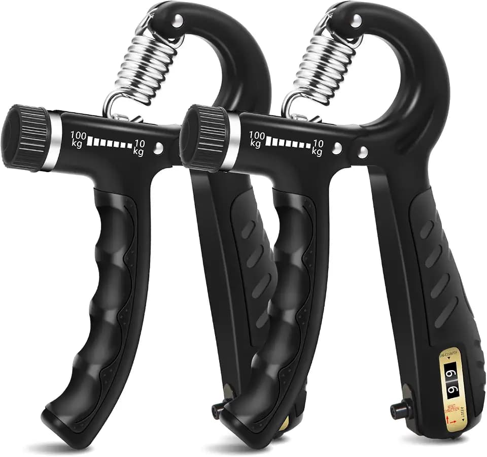 2er Set Handtrainer 10–100 kg Verstellbarer Widerstand – Griffkraft Trainer, Fingertrainer & Unterarmtrainer für Muskelaufbau, Krafttraining & Rehabilitation