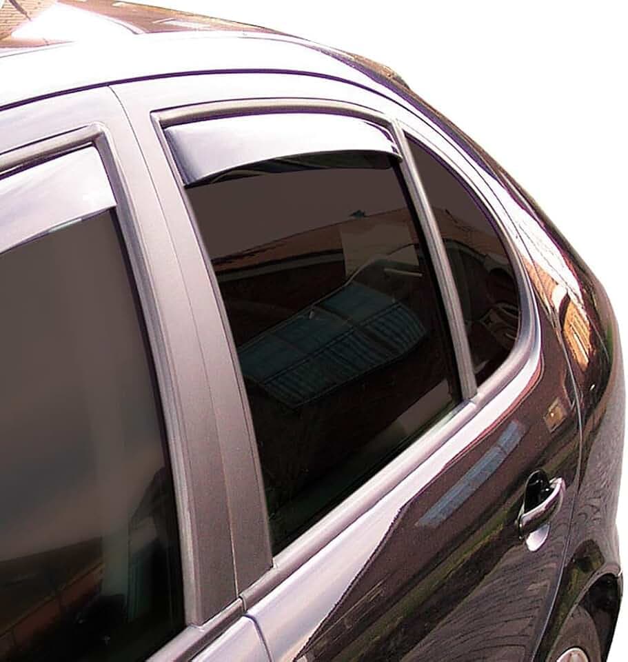 Hintere Windabweiser (1 Set) für die Fahrer und Beifahrerseite-CLS004M2270D passend für Dacia Duster III SUV, TYP DJF, 5-Door, 2024- Dunkles Material