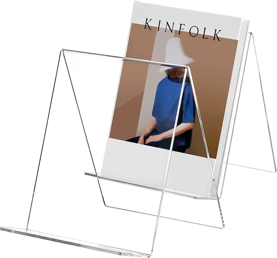 SANRUI 2 Pack Acrylic Book Display Stand 8x11, A4 Clear Easel Base Holder