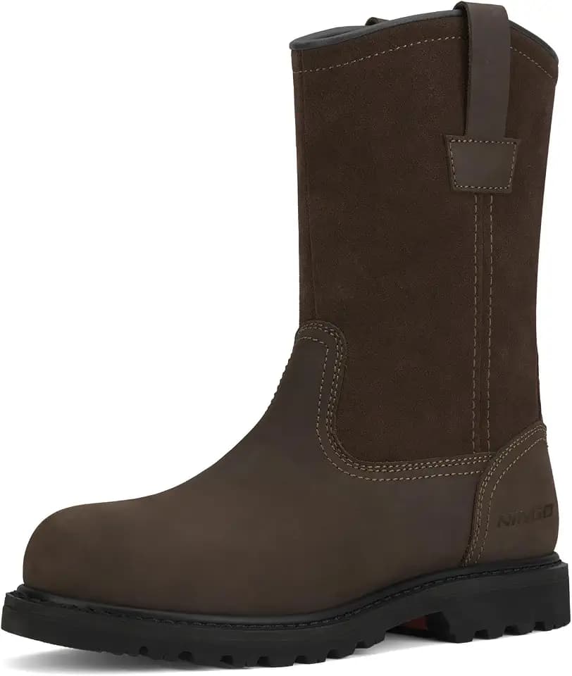 HISEA NINGO Steel Toe Work Boots for Men, Waterproof Wellington Boots
