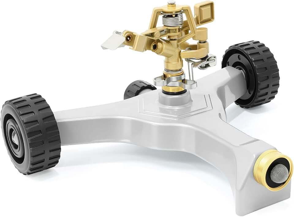 RESTMO Heavy Duty Full Metal Impact Sprinkler with Wheeled Base