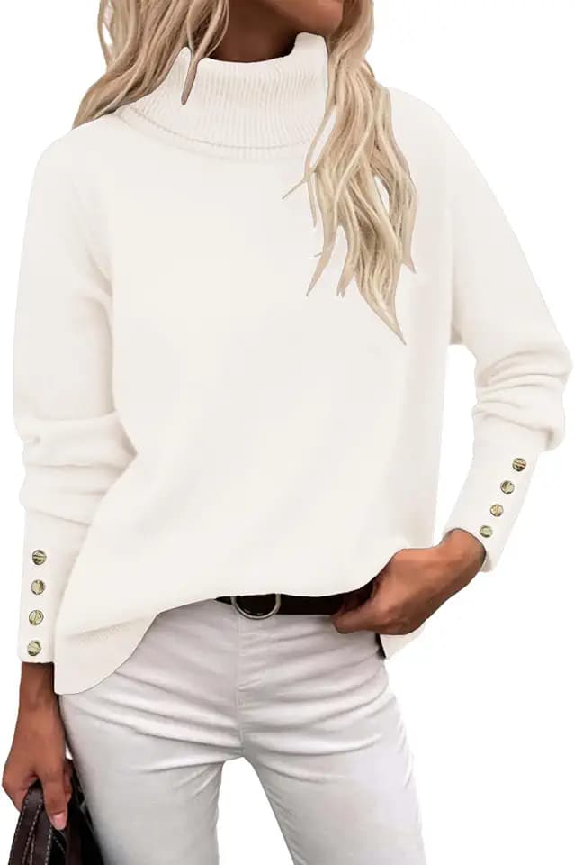 Rapbin Sweaters for Women 2026 Fall Winter Turtleneck Sweater