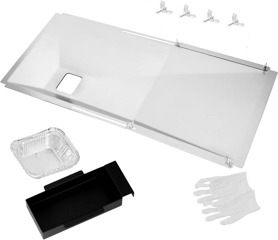 Adjustable Grease Tray with Catch Pan for Nexgrill 720-0888s 720-0888n, 720-0830h Charbroil, Dynaglo, Kenmore, BHG, Grill Master, Backyard, Expert Gas Grill, Universal Drip Pan for Most 3/4/5/6 Burner