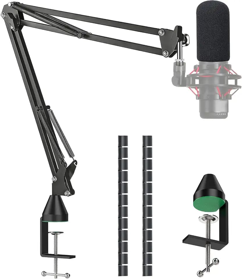 HyperX QuadCast Mikrofonarm - Mikrofonständer mit Popschutz kompatibel mit Hyperx QuadCast S Mikrofon Arm, Hyper x QuadCast Mikro Arm von YOUSHARES