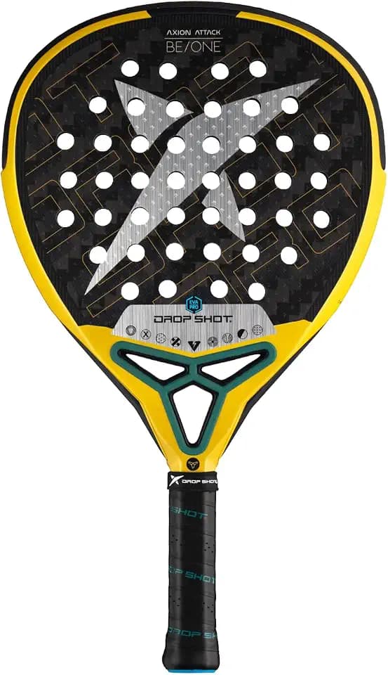 Drop Shot Axion Attack 1.0 Padel Racket (Jon SANZ Series) – 24K Twill Carbon Face | Eva Pro High Density Core | Teardrop Shape | Mid Balance 360–370 g | Advanced Players