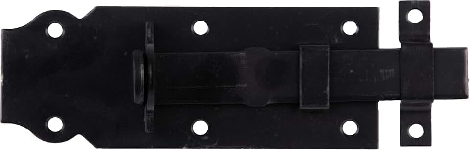 Alberts 117085 Schlossriegel - verzinkt - schwarz - kunststoffbeschichtet - gerade - mit Schlaufe - 120 mm