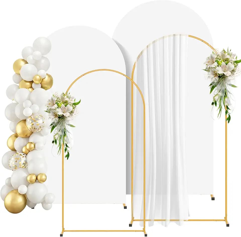 2 Pack Arch Backdrop Stand and Cover Set (7.2FT/6FT), Balloon Arch Stand
