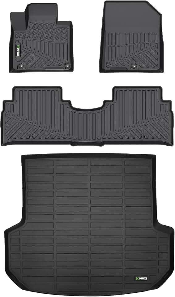 Floor Mats & Cargo Liner Set Fit for 2016-2020 Kia Sorento (Only 5 Seats,not for 7 Seats) All Weather TPE Anti-Slip Car Full Set Floor Liners Custom Accessories - Black