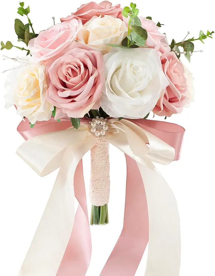 Pink & Champage Wedding Bouquets for Bride Bridesmaids