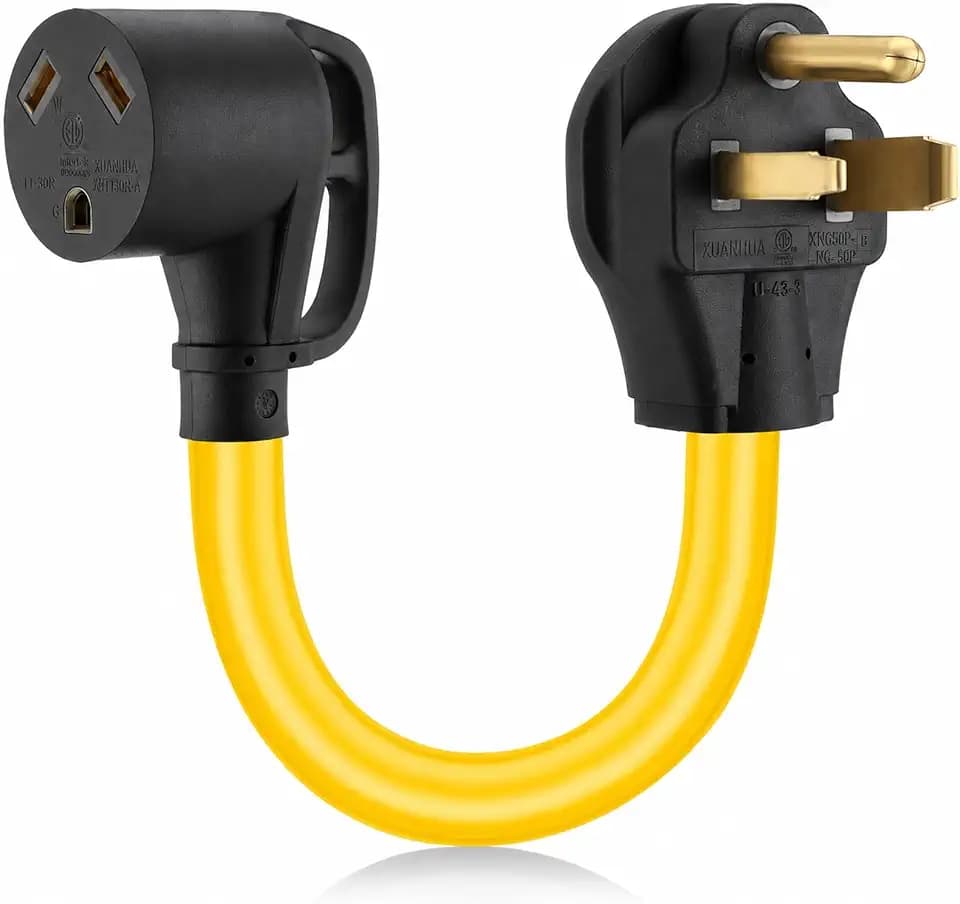 Kanayu NEMA 6-50P to TT-30R 50Amp to 30Amp RV Power Adapter Cord