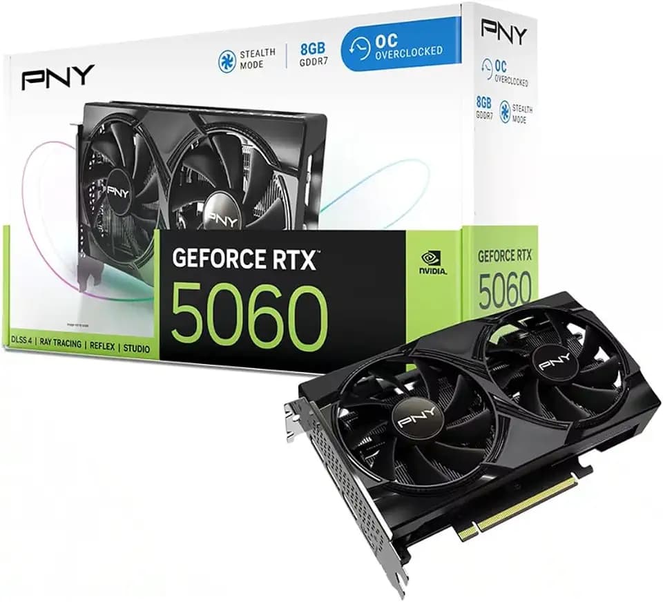 PNY Dual GeForce RTX 5060 OC 8GB GDDR7 128-Bit HDMI/DP Graphics Card