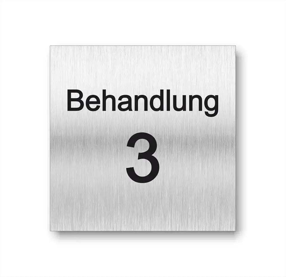 Türschild Schild Behandlung UV Druck 12 x 12cm - 3mm Aluverbund - Made in Germany - Art.Nr. 2108 (Behandlung 3)