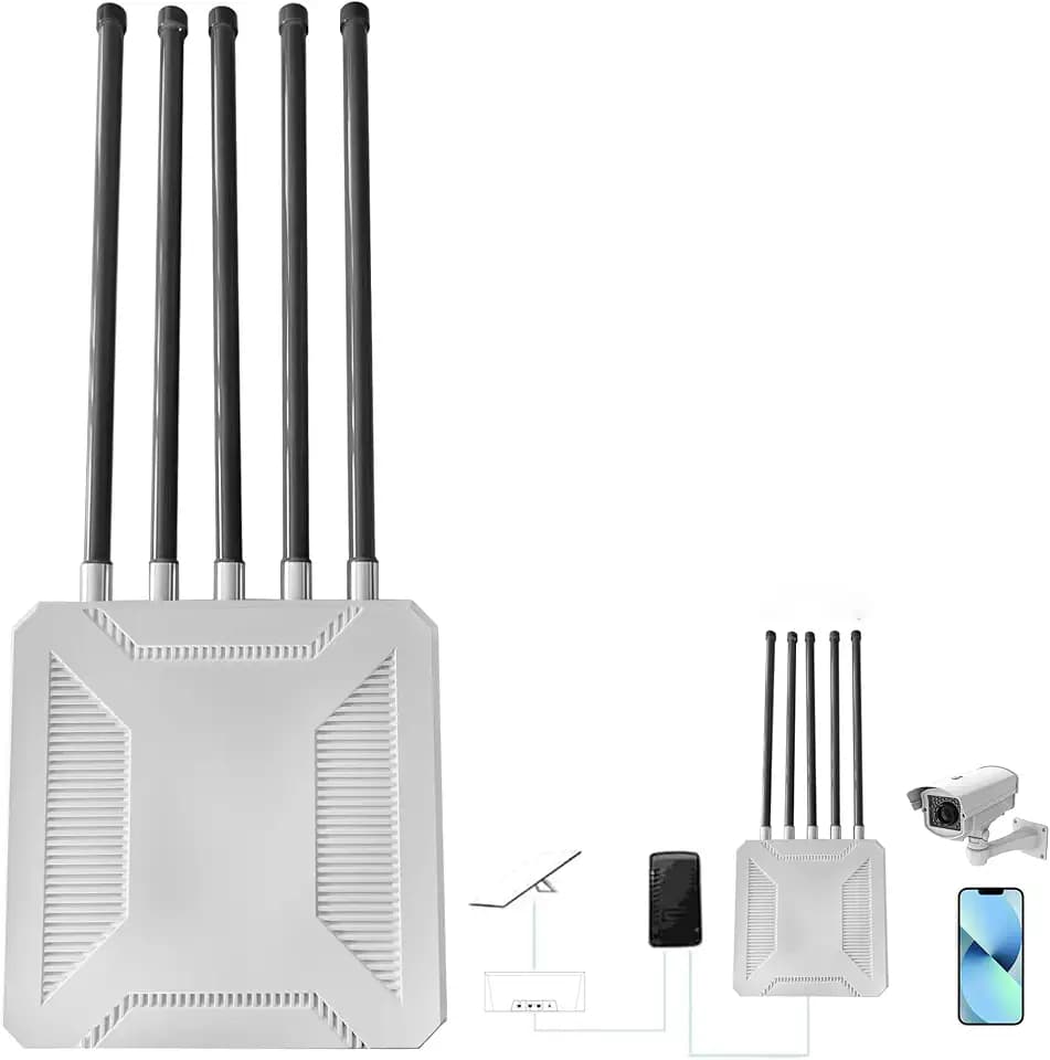 AX3000 Outdoor WiFi 6 Access Point/Extender with PoE, Dual Band 2.4GHz + 5GHz Long Range Outdoor Wireless Repeater, IP67 Weatherproof, Works with Starlink for Farm, Yard, RV & Barn