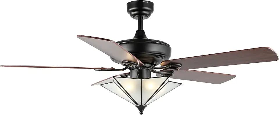 JONATHAN Y Moravia 5-Light Farmhouse Rustic Metal Ceiling Fan 52", Black