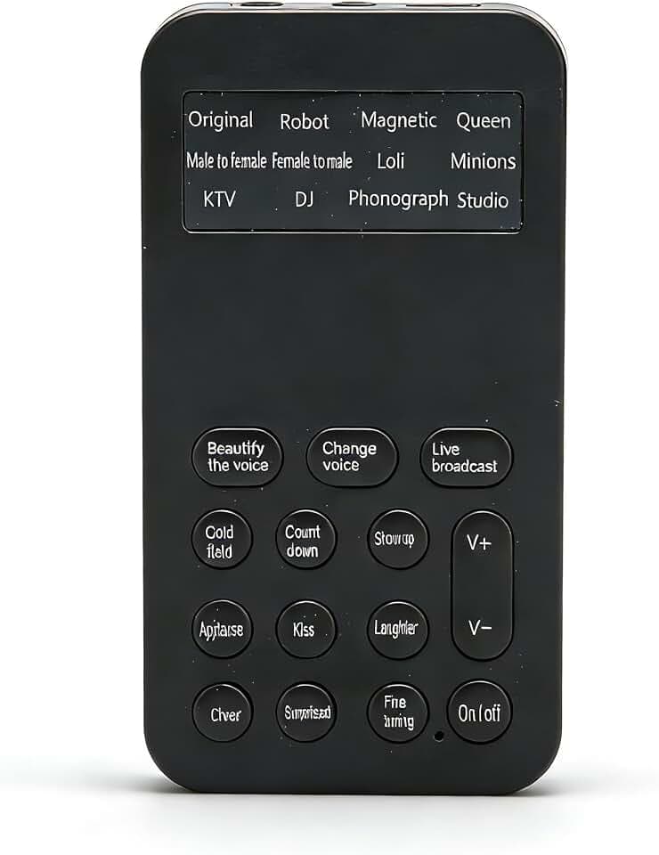 Tragbarer Sprachwechsler, Handmikrofon, Sprachwechsler, Soundeffektmaschine, Sprachwechsler mit 8 Soundeffekten und Sound für Telefonanrufe