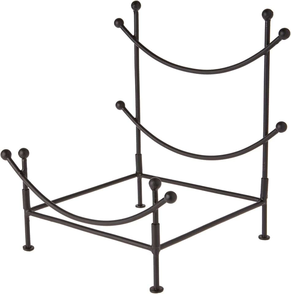 Bard's Black Wrought Iron Bowl or Deep Platter Stand, 11.5" H x 10.5" W x 8" D (For 14" - 20" Bowls or Deep Platters)