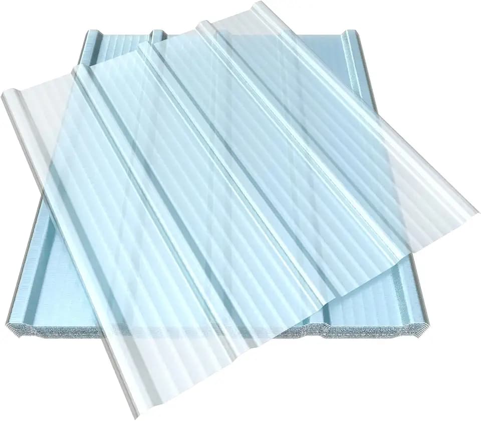 12 PCS 3'x3.2' Clear Polycarbonate Roofing Sheet, Corrugated Plastic Panels