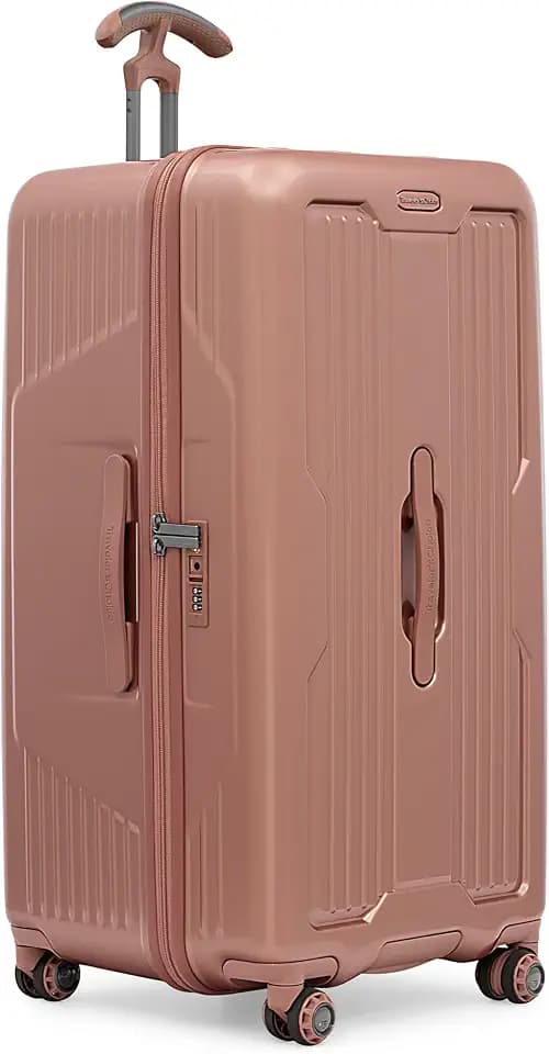 Traveler's Choice Ultimax II Polycarbonate Hardside Luggage with Spinner Wheels, Rose Pink, 31-Inch Large Trunk