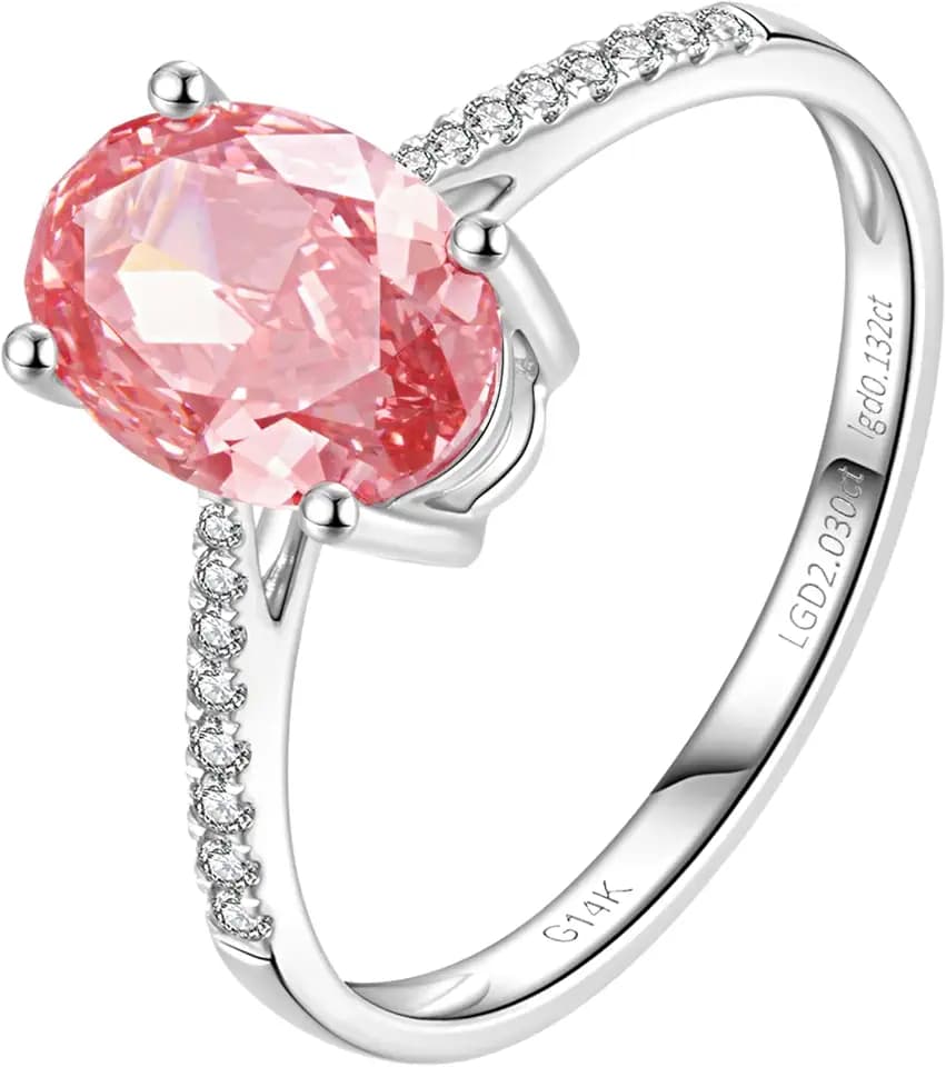 1-3 Carat Lab Grown Diamond Oval Engagement Rings for Women