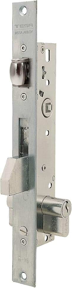TESA 221620AI Einsteckschloss für Metallprofile, Dornmaß 20 mm, Grau Edelstahl