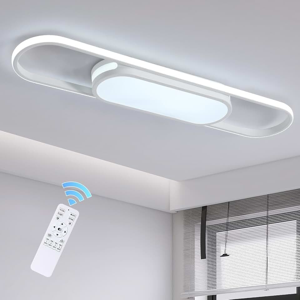 Oninio Lineare LED Deckenleuchte Dimmbar mit Fernbedienung, 80 cm, Weiß