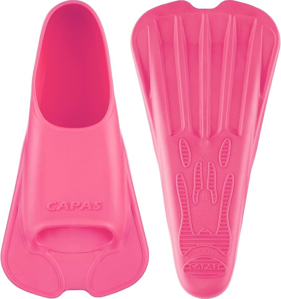 CAPAS Kurze Trainingsflossen | Komfortable Silikon Schwimmflossen | Kurzflossen für Schwimmen | Taucherflossen | Unisex Flossen für Kinder Erwachsene | Kurze Klinge Beinstärke aufbauen