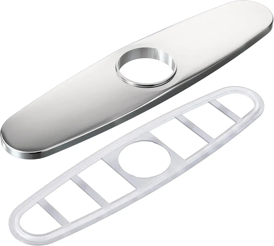 Moen 141002 Kitchen Faucet Escutcheon Deckplate for 3-Hole Installation, Chrome