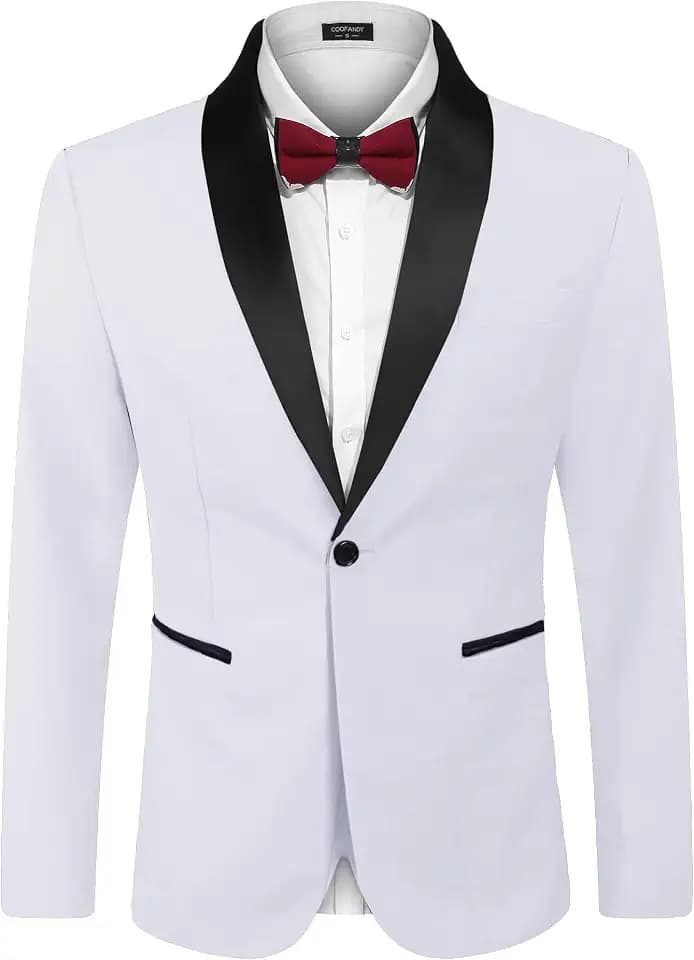COOFANDY Men's Tuxedo Jacket One Button Suit Jacket for Wedding Dinner