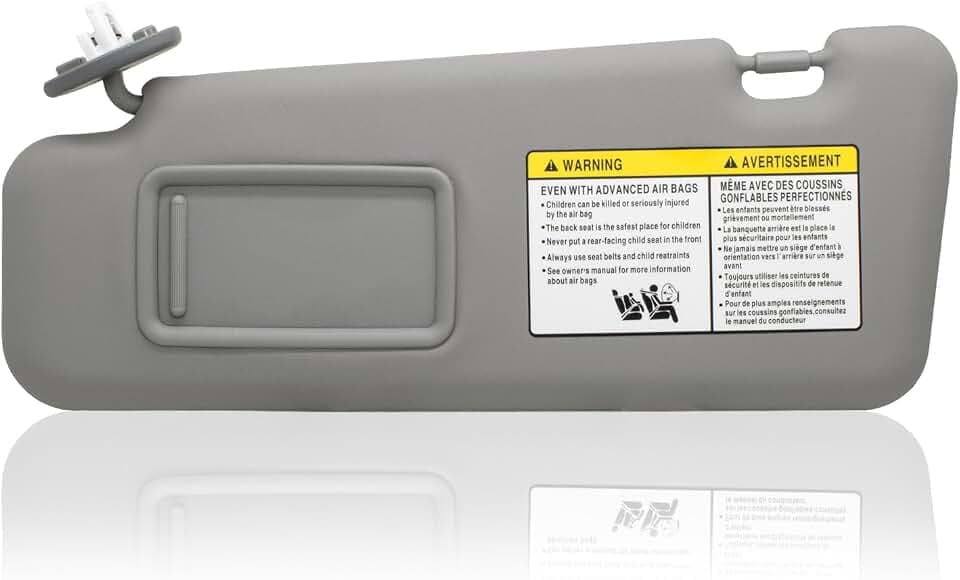 Sonnenblende für die Linke Fahrerseite, kompatibel mit Toyota Highlander 2008, 2009, 2010, 2011, 2012, 2013, ersetzt # 74320-48500-B0, Farbe: Grau