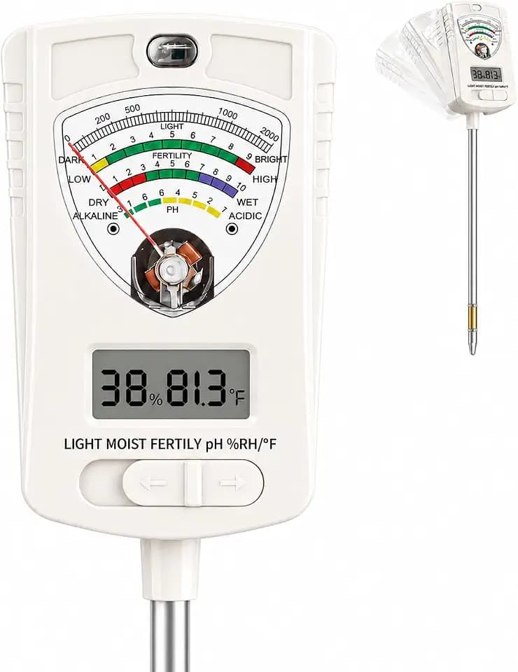 2026 Soil Tester, 7-in-1 Soil Test Kit for Moisture, pH, Fertility, Temperature, Humidity and Light, Digital Soil Meter for Garden, Lawn, Farm, Indoor and Outdoor