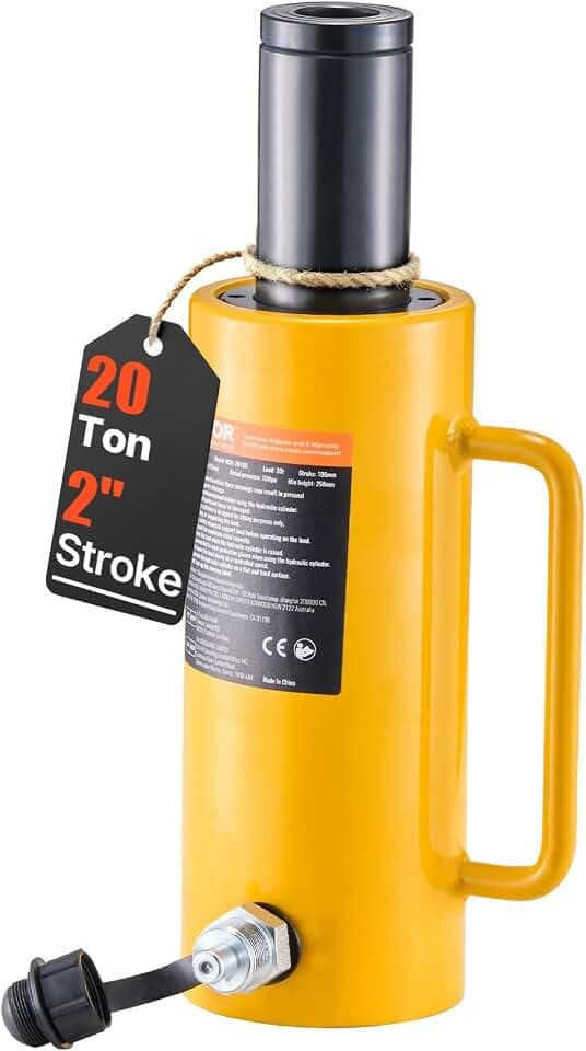 VEVOR 20T 4Inch Hydraulic Cylinder Jack Hollow Single Acting Hydraulic Ram Cylinder 100mm Hydraulic Lifting Cylinders (20T 4Inch Hollow)