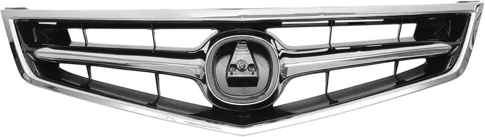X AUTOHAUX Front Upper Hood Bumper Grille Grill for Acura TSX 2006-2008 Front Upper Bumper Kidney Grille Grill Chrome Silver Tone