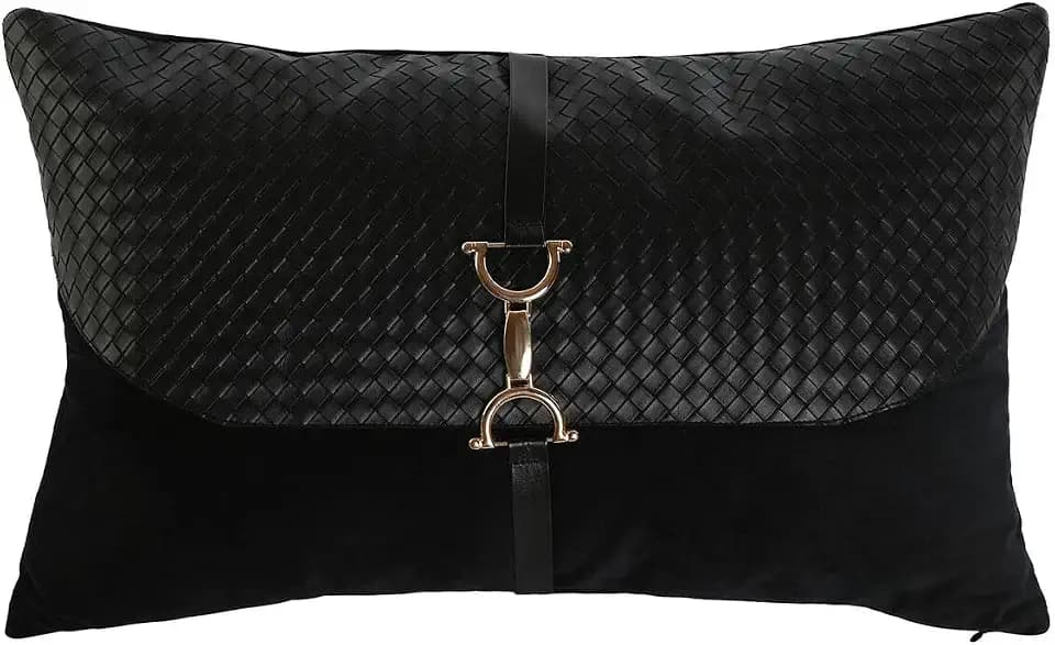 Kissen Schwarz Gold 50 x 10 x 30 cm