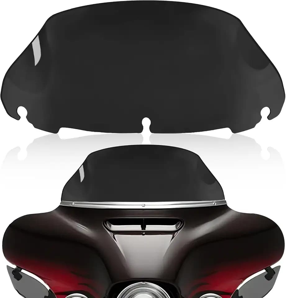 Black 9” Motorcycle Wave Windshield Windscreen Compatible for Harley 2014-2023 Harley Davidson Touring Street Glide Electra Glide Ultra Limited Tri Glide FLHT FLHX FLHXS FLHTK