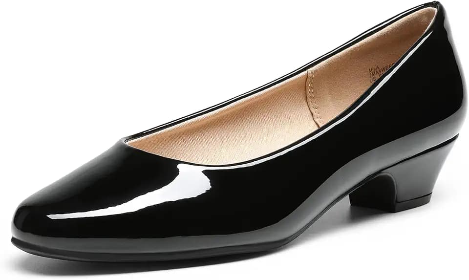 DREAM PAIRS Women's Low Chunky Heel Pump Dress Shoes