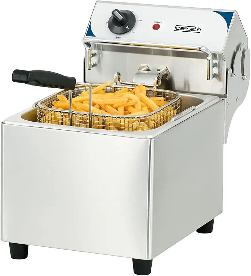 Casselin Fritteuse für Familien, 7 Liter, Edelstahl, 2800 W/230 V