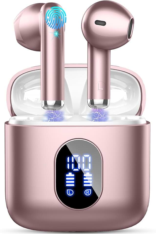 Bluetooth Kopfhörer, Kopfhörer Kabellos Bluetooth 5.4 In Ear Kopfhörer mit 4 HD Mic, 2025 Kabellose Kopfhörer 30Std ENC Noise Cancelling Earbuds Tiefer Bass, IP7 Wasserdicht Ohrhörer LED-Anzeige