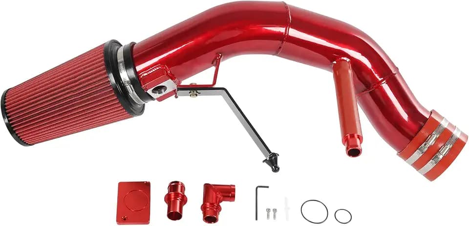 4 inch Cold Air Intake Kit Replacement For Ford F250 F350 F450 F550 Super Duty 2003 2004 2005 2006 2007 Excursion 6.0L V8 Diesel Red Color (2003-2007 Ford F250 F350 F450 6.0L)