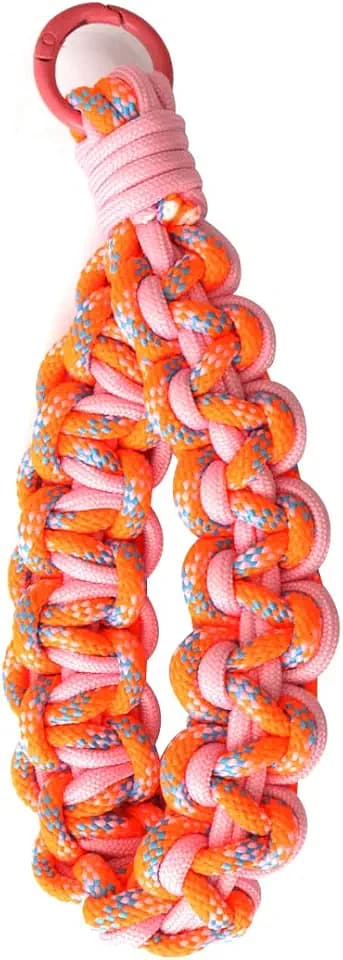 Colorful Woven Phone Lanyard,Metal Tether Tab Included