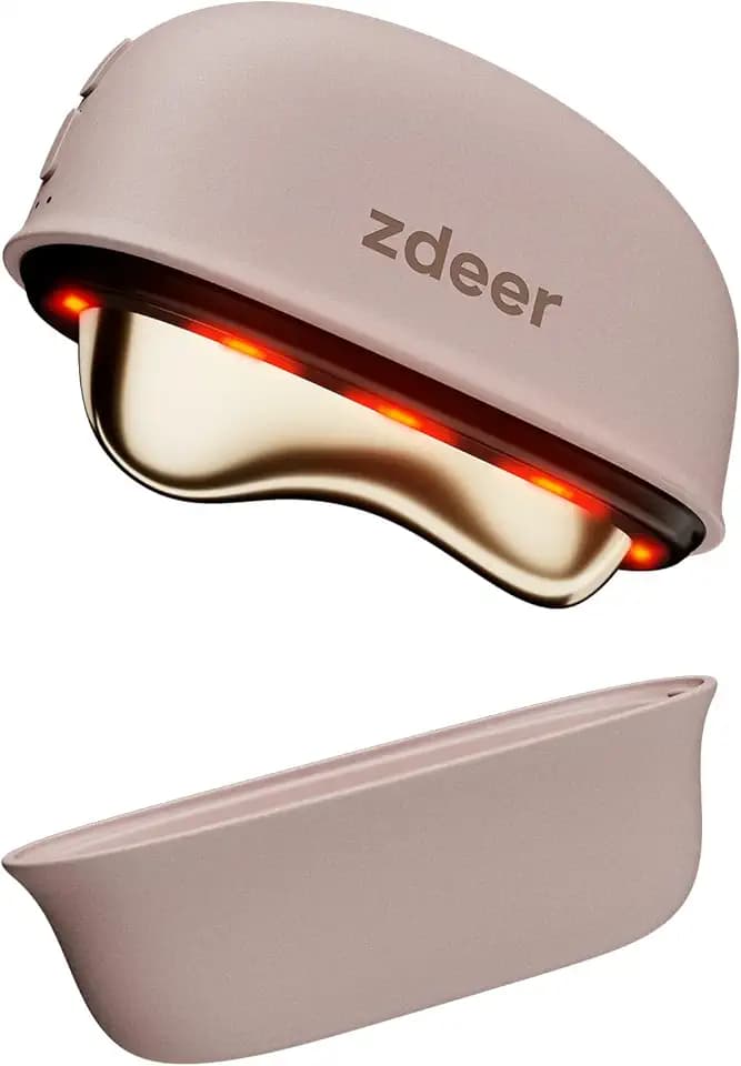 ZDEER GS5 Electric Heated Gua Sha Tool, Red Light Face Massager, Pink