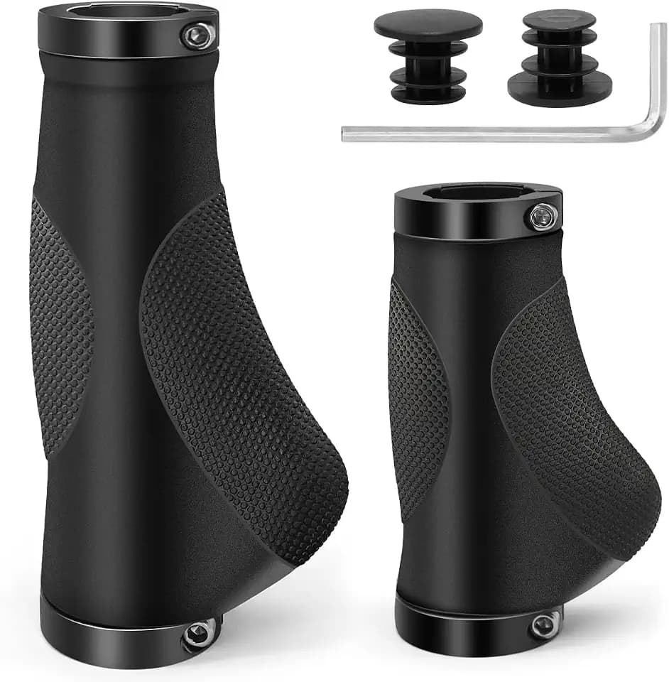 REETEE Fahrradgriffe Rutschfester Lenkergriffe Fahrrad Ergonomisch MTB Griffe, Zwei Seiten Lock-On Design Fahrrad Lenker Griffe für 22,2 mm, Mountainbike,Rennrad Lenker