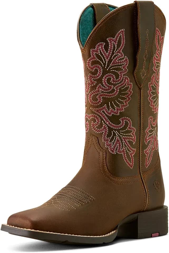ARIAT Women's Round Up Wide Square Toe Stretchfit Western Boot