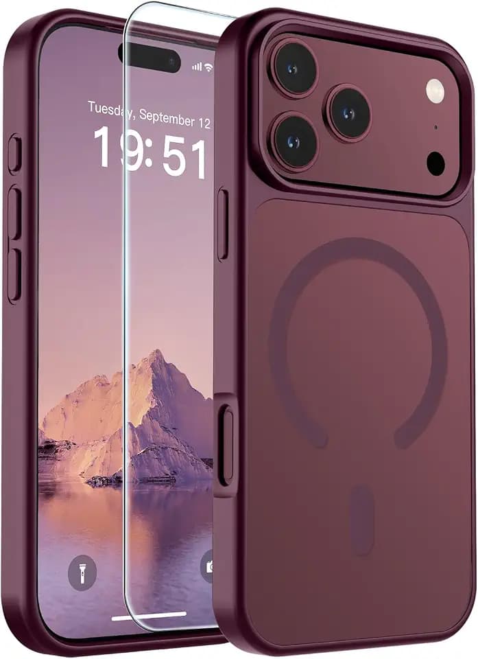 SUPFINE Magnetic for iPhone 18 Pro Max/iPhone 17 Pro Max Case Wine Red