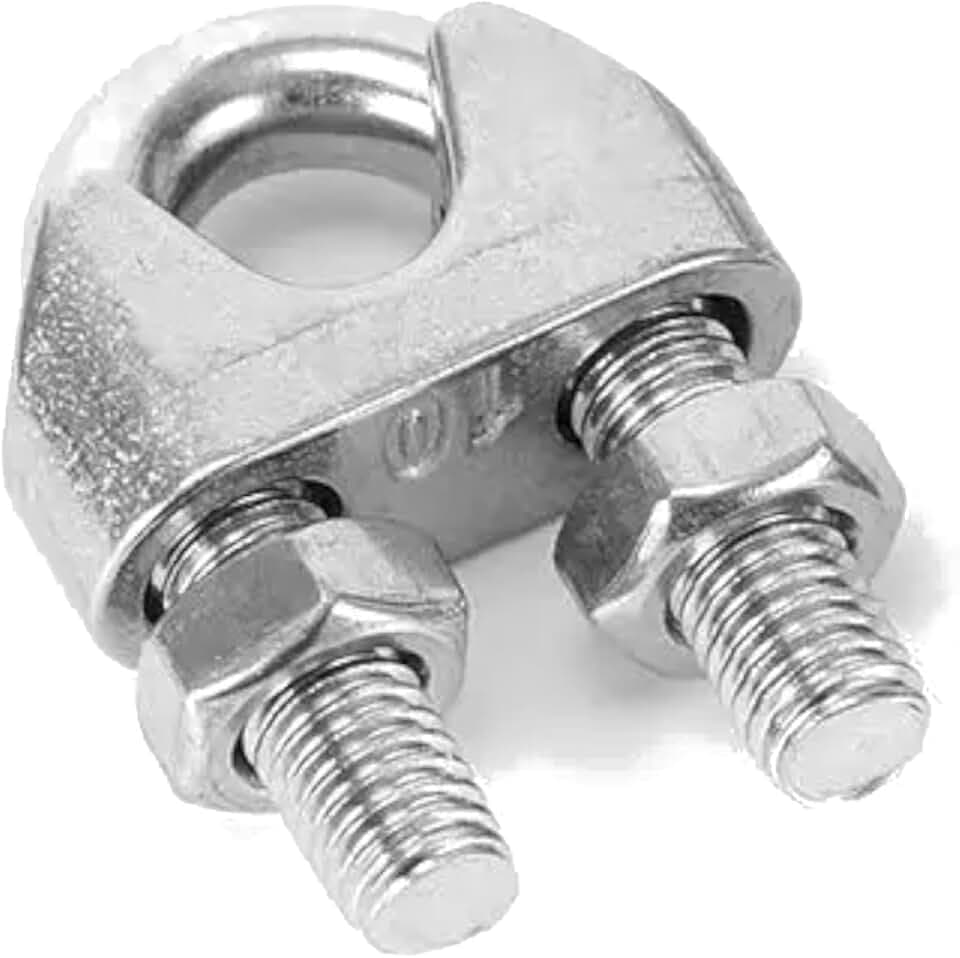 cyclingcolors 1x Seilklemmen Drahtseilklemmen Kabelklemme Verzinkter Stahl für Stahlkabel Heimwerker Handhabungswerkzeuge, 22mm