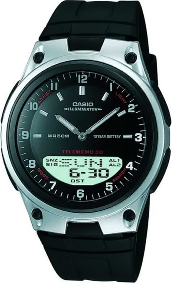 Casio AW80 Series | Men’s Analog-Digital Watch | 50M Water Resistance | Multi Alarms | 100 SEC Stopwatch | Countdown Timer | World Map for World Time | LED Light | LC Display | 10 Year Battery